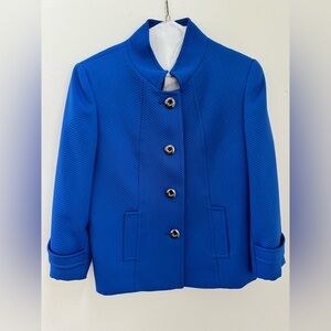 🟢 Tahari Royal Blue Textured Blazer